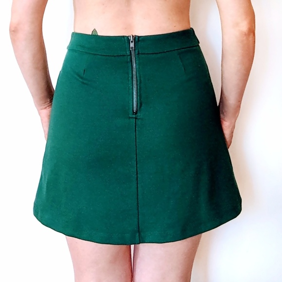 Teal mini skirt with pockets - Picture 3 of 5